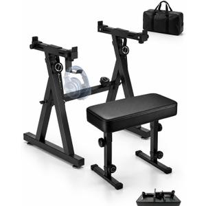Piano Keyboard Stand and Folding Bench for 54,61 and 88 Key Electric Piano