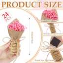Kingdder 24 Pcs Mini Magnet Dried Flower Bouquets Baby Shower Favors for Guests Rustic Babys Breath Bridal Shower Wedding Baptism Favors with Thank You Cards Return Gifts Wedding Souvenir(Pink)