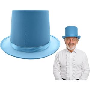 Nicky Bigs Novelties Adult Satin Top Hat Magician Gentleman Roaring 20s Tuxedo Formal Costume (Light Blue)