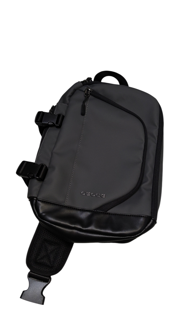 OSOCE Sling Bag for Men, Large Crossbody Bag Men, Canvas Sling Backpack Casual Daypack, Grey
