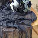 2 PCS 13Ft Table Runner for Wedding, Cotton Cheesecloth Table Runner Linen Table Runners Gauze Table Runners Bridal Party Decor Wedding Table Decor (Blue)