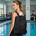 Gym Backpack for Women, Gym Bag with Shoe Compartment, Water Resistant Lightweight Sports Yoga Travel Backpack with Wet Pocket,Cheer Backpack,Black