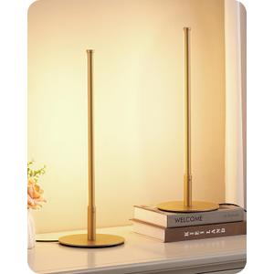 EDISHINE Upgraded LED Table Lamp Set of 2, Stepless Dimmable Bedside Lamps with Metal Finish & 3 Color Temperature, 6W Modern Desk Lamps, Gold Nightstand Lamp for Bedroom, Living Room, Corner, Gift