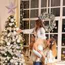 Christmas Tree Top Ornament, 10" Rose Gold Christmas Star Tree Topper, Large Xmas Glitter 3D Bethlehem Tree Topper Ornament, Waterproof Holiday Christmas Tree Topper Star for Home Indoor Outdoor