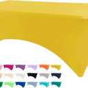 4ft Table Cover Fitted, Yellow Spandex Table Covers, Washable and Wrinkle Resistant Stretch Tablecloths Rectangle for Events, Wedding, Banquets, Parties (48" x 30" (Rectangular))