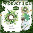 6 PCS St.Patrick's Day Candle Wreath Lucky Artificial Shamrocks Wreath for Front Door St Patrick's Day Kitchen Cabinet Wreaths Pillars Candle Wreaths for Lrish Home Porch Wall Window Decoration