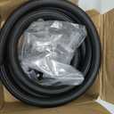 10AN CPE Fuel Hose Line Fitting Kit AN10 Nylon Braided Fuel Hose 10FT Black ID: 0.56 inch (14.2mm)