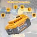 2Packs 6.0Ah Replacement Battery 20V Max Compatible with Dewalt DCB208 DCB207 DCB206 DCB204 DCB203 DCB201 DCB200, Fit for 20V Tools and Chargers (Yellow)