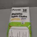 Pureegg Plastic Table Cloth Disposable 10 Pack, 54 x 108 Inch Table Cloths, Party, Picnic, Wedding, Decorative Tablecloths, Rectangle, White Plastic Cover, Leakproof & Sturdy, White