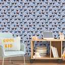 CRE8TIVE Black Blue Cat Wallpaper Stick and Peel Cute Kitten Cat Paw Print Wallpaper for Kids Nursery Wallpaper 12"x118" Adhesive Blue Contact Paper Removable Animal Wallpaper for Bedroom Bathroom