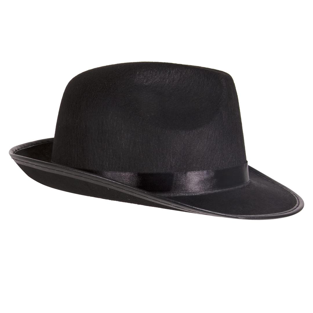 Kangaroo Fedora Brim Felt Church Hat Men Women I Summer Beach Sun Hat with Band I Men's 1920s Gatsby Gangster Costume Black 