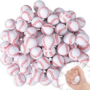 Lewtemi 72 Pieces Baseball Stress Balls 1.6 Inch Mini Foam Baseballs Bulk Party Favors Small Baseball Toys for Teens and Adults Stress Anxiety Relief Sports Theme Party Favors Classroom Rewards