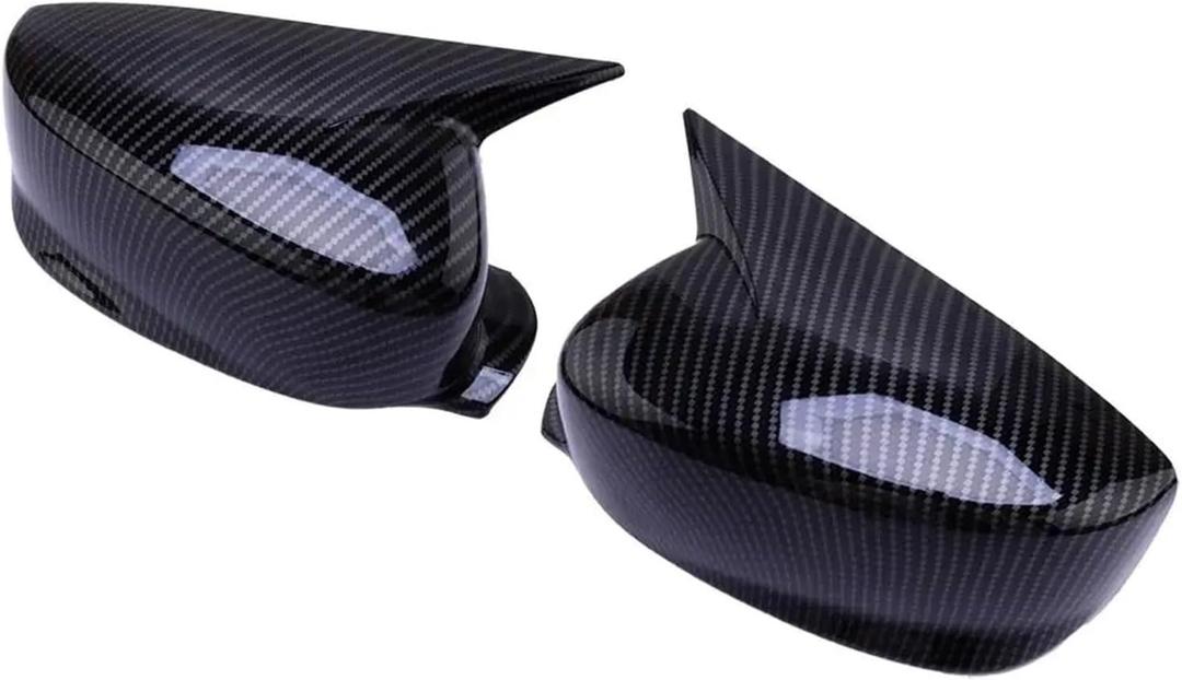 Horn Style Car Side Rearview Mirror Cover Trim Compatible With Acura ILX 2013-2017 2018 2019 2020 2021 2022 Black Carbon Fiber Style ABS