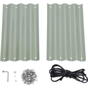 2pcs Raised Garden Bed Panels, 304 Stainless Steel Rubber Oval Large Patio Ground Planter Box Metal Raised Planter Bed Kit for Home, School, Farm, Agricultural Sites (Light Green)