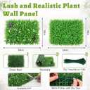 Artificial Grass Wall Panels 12pcs Lucky Clover Flower Boxwood UV Protected Faux Greenery Hedge, Privacy Fence Screen, Grass Backdrop for Outdoor Indoor Garden Party Wall Decor 16'' x 24''