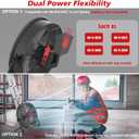 12" Battery Operated Floor Fan Compatible with Milwaukee M18 18V Battery, Portable Fan with AC Adapter and USB Output, Metal Industrial High Velocity, Stepless Speed Cordless Fan for Jobsite Garage