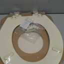 Mayfair Cassel Slow Close Toilet Seat, Easy Clean, Non Slip Premium Wood Seat, Easy Install, Made in USA, Round, Bone