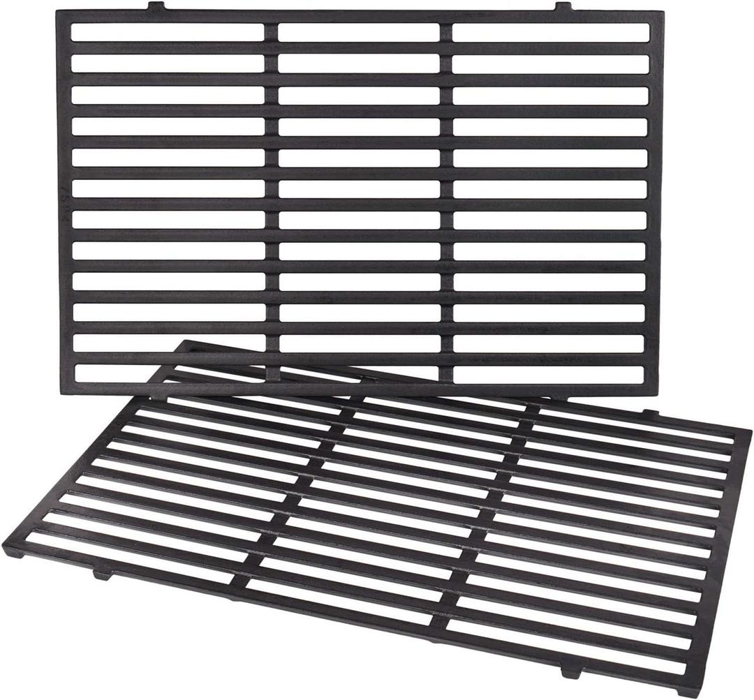 X Home 19.5" Grill Grates Replacement for Weber Genesis 300 Series with 3 Burner Gas Grills, Genesis E-310 E-320 E-330, Cast Iron, Replacement for Weber Parts 7524 & 7528, 2-Pack
