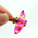 Manta Ray Tiny Miniature Glass Figurine  Handmade 1-Inch Blown Glass Animal  Cute Ocean Decor  Collectible Gift (Pink Purple)