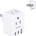 HANYCONY US to Japan Plug Adapter, Japan Power Travel Adpter with 2 Outlets 3 USB Ports(2 USB C), Type A Plug Adapter for Amercian USA to Japanese China Canada Mexico Philippines Peru