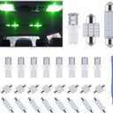 24 Pieces Dome Light LED Car Interior Bulb Kit Set 194 T10 DE3175 578 31mm 42mm Bulbs Interior Replacement Lights for Car Map License Plate Door Side Marker Cornering Trunk Light - Green