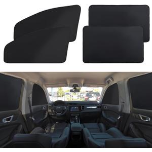 XCBYT Car Window Shades - 4 Pcs Car Privacy Curtains - 100% Block Light Car Window Covers - Magnetic Side Window Sun Shade Keeps Cooler for Breastfeeding, Taking a nap, Changing Clothes, Camping