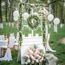 RECUTMS Faux Eucalyptus Garland Plant Fake Vines, Artificial Hanging Eucalyptus Leaves Greenery Vines for Wedding Backdrop Arch Wall Party Home Bedroom Decor Indoor Outdoor(White)