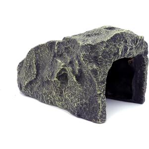 JIHAQUA Reptile Hide Medium Rock Snake Hide Cave Hideout Terrarium Habitat Decor Ornament Bearded Dragon Tank Accessories