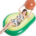 Jasonwell Inflatable Avocado Pool Float Floatie with Ball Water Fun Large Blow Up Summer Beach Swimming Floaty Party Toys Lounge Raft for Kids Adults (L)