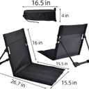 Outdoor Camping Backrest,Lightweight Foldable Chair,Park Leisure backrest,Beach Portable Single Lazy Chair,Aluminum Lazy Comfortable Backrest (Carbon Black), Large