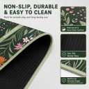 Dark Green Mahjong Mat Boho Floral Mahjong Table Mat 31.5x31.5 in