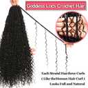 Goddess Locs Crochet Hair-24 Inch 8 Packs Boho Faux Locs Crochet Hair for Black Women Pre Looped Soft Locs with Curly Ends (1B#, 24 Inch(Pack of 8))