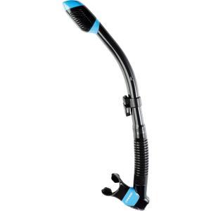 Cressi Adult Diving Dry Snorkel with Splash Guard and Top Valve - Supernova Dry: Designed in Italy (Black/Blue)