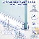 Frienda 4 Pcs Shower Door Bottom Seal 3/16" x 36'' Clear PVC Glass Door Sweep Shower Frameless Seal Strip for Replacement Stopping Leaks and Creating Water Barrier