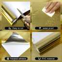 Gold Metallic Contact Paper Peel and Stick Countertop Contact Paper Self-Adhesive Waterproof DIY Decor Wallpaper for Shelf Liner Fridge and Cabinets A Set of 23.6"x240"