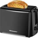 Elite Gourmet ECT1027B Cool Touch Toaster with 6 Temperature Settings & Extra Wide 1.25" Slots for Bagels, Waffles, Specialty Breads, Puff Pastry, Snacks, ETL Certified, 2 Slices, Black