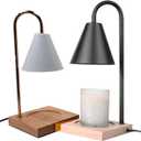 NOCTILICUA Electric Candle Warmer Lamp, Dimmer, Timer, Wooden Base with Black Stand, Black Shade, gift for Mother's Day, birthday, Christmas, Thanksgiving, Room Decor, Scented Wax Jar Candle Warmer (Midnight)