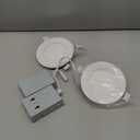 2 Pack 4 Inch 5CCT LED Recessed Light with Night Light, 2700K 3000K 3500K 4000K 5000K Selectable Ultra-Thin Lighting, 9W, 120V, 750LM, Dimmable Canless Wafer Downlight, ETL FCC (White)