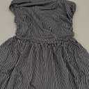 Black/White Stripe Seersucker Bandeau Midi Summer Dress
 S