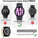 6-Pack Watch Screen Protector Compatible with Samsung Galaxy Watch6 40mm,TPU Soft Bling Case with 2 Rows Sparkly Rhinestone, Glitter Cover for Galaxy Smartwatch 6 40mm (SM-R930)