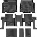 VIWIK Floor Mats Fit for Nissan Pathfinder 7 Seat 2013-2020 / QX60/ 2013 JX35 2014-2020, Car Mats All Weather Custom Floor Liners Full Set Include 1st 2nd 3rd Row, Automotive Floor Mats TPE Black