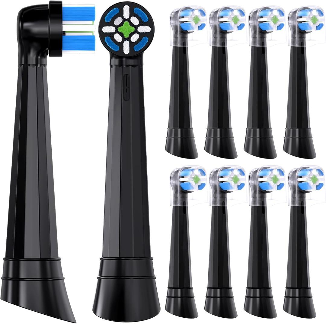 Compatible with Oral-B iO 3/4/5/6/7/8/9/10 Series Ultimate Clean Electric Toothbrush Replacement Brush Heads, for Oral-B iO Electric Toothbrush, 8 Pack (Black)