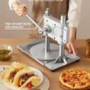 VEVOR Manual Pizza Dough Press Machine, 9.5 inch Pizza Pastry Press Plate, Stainless Steel Bread Presser, Commercial Chapati Sheet Crust Maker, Forming Machine with Handle and 100 Pcs Parchment Paper