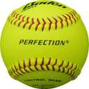 Baden Perfection Game Fastpitch Softballs | 12" Ball | Yellow Pro Leather Softballs for Fastpitch Play | One Dozen