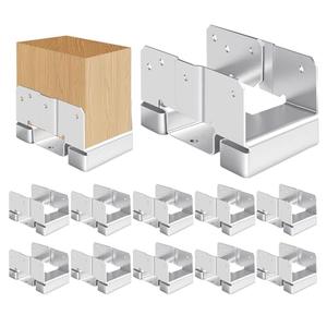 DEWHONETE 10Pcs 4x6 Post Base Brackets Fit for Concrete Deck Fence Post Anchor Base Holder Kit -Sliver