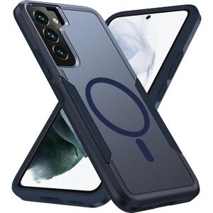 for Samsung Galaxy S22 Case, [Compatible with Magsafe] [Military Grade Drop Tested] Dual Layer Shockproof Magnetic Tough Rugged Protective Phone Case - 6.1 inch (Blue)