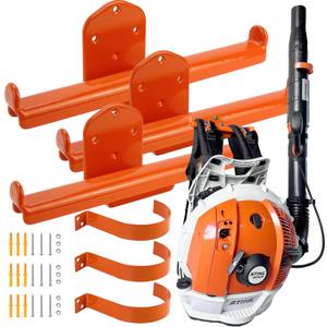 Backpack Leaf Blower Hanger with Tube Hook, 3 Pack Backpack Sprayer Wall Mount, Heavy Duty Chainsaw Wall Mount Stand Accessories Garage Organization Storage