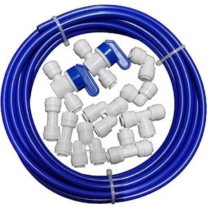 Malida 1/4 inch O.D. Length 32.8ft(10 meters) RO Water Tubing, Hose Pipe for RO Water purifiers System,+ 1/4 O.D quick connector 10pcs