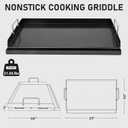 Utheer 25" x 16" Nano-Ceramic Nonstick Griddle for Gas & Charcoal Grills Universal Flat Top with Grease Groove, Reinforced Ridges & High Sidewalls, Perfect for Healthy Cooking, Parties & Camping