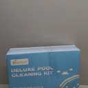 Sepetrel Deluxe Swimming Pool Cleaning Kit Including Professional Leaf Skimmer Net,Half-Depth Fine Mesh Net,17.5" Pool Brush Head & Hand Scrub Brush (NO Pole)